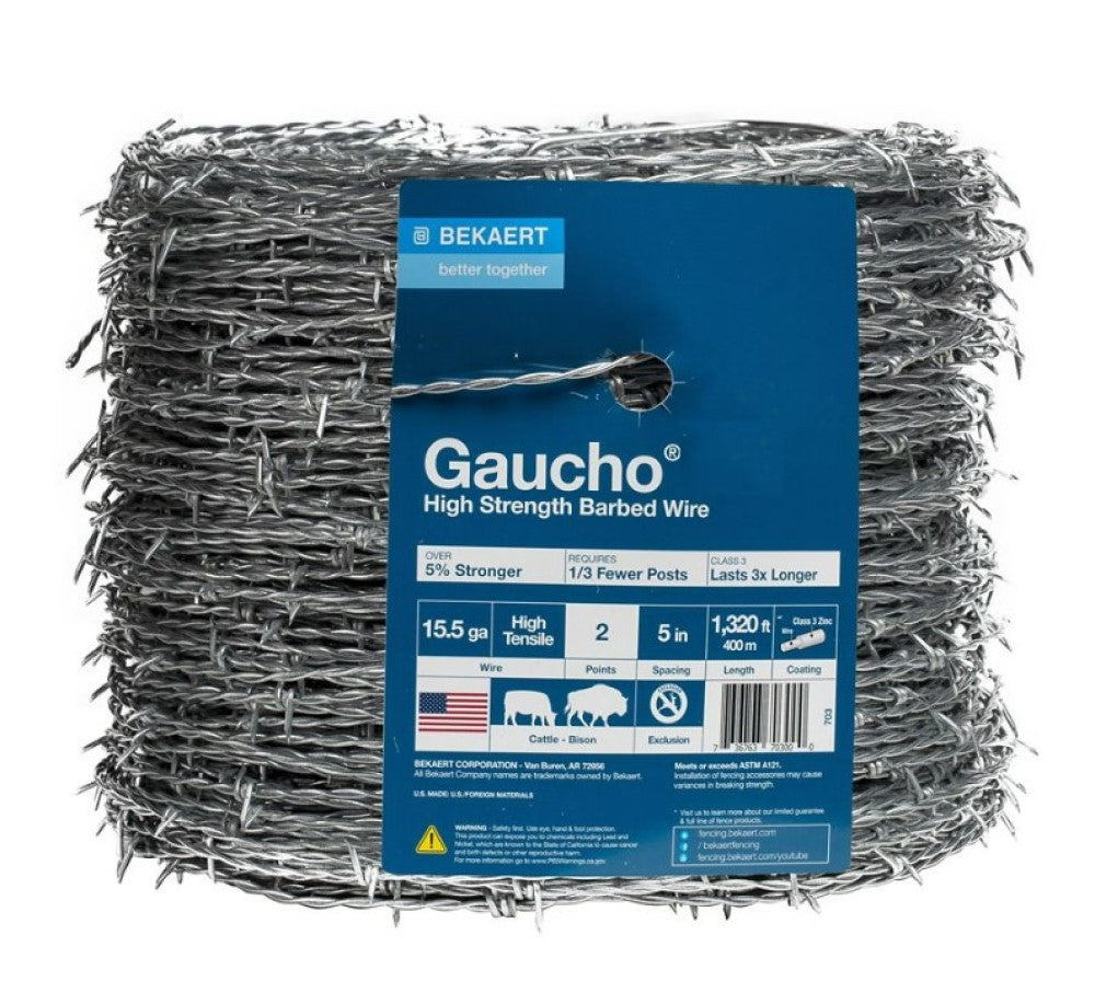 Bekaert 152367 Gaucho High-Tensile Barbed Wire 2-Point 15.5 Gauge 1,32 ...