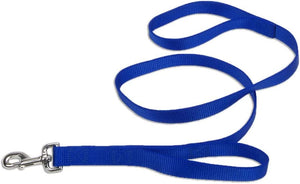 Retriever Double Handle Snap Closure Dog Leash,1 in. x 6 ft., Blue