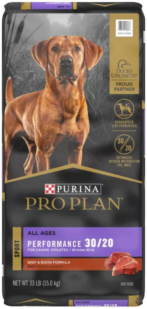 Purina Pro Plan Sport Performance 30/20 Beef & Bison Formula Dry Dog Food 33lb.