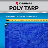 JobSmart LDBL1220 Reversible Light-Duty Poly Tarp, 12 ft. x 20 ft., Blue