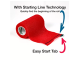 SyrFlex TA3400RED-E Cohesive Bandage, 4 in, Red