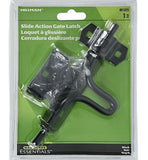 Hardware Essentials 851225 Slide Action Gate Latch Black
