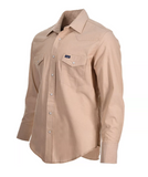Wrangler MS728KH Men's Cowboy Cut Western Chambray Work Shirt, Khaki, 2XL