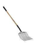 GroundWork YN-F-039L 10.5in Carbon Steel Bedding Fork w/ Hardwood Handle,10-Tine