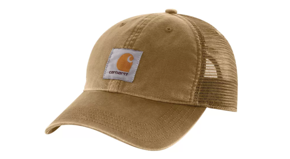 Carhartt 100286-476 Dark Khaki-Colored Men's Canvas Mesh-Back Cap, One Size