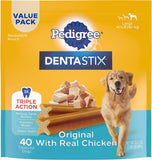 Dentastix 10236895 Real Chicken Flavor Dental Care Large Dog Treats - 40 Count