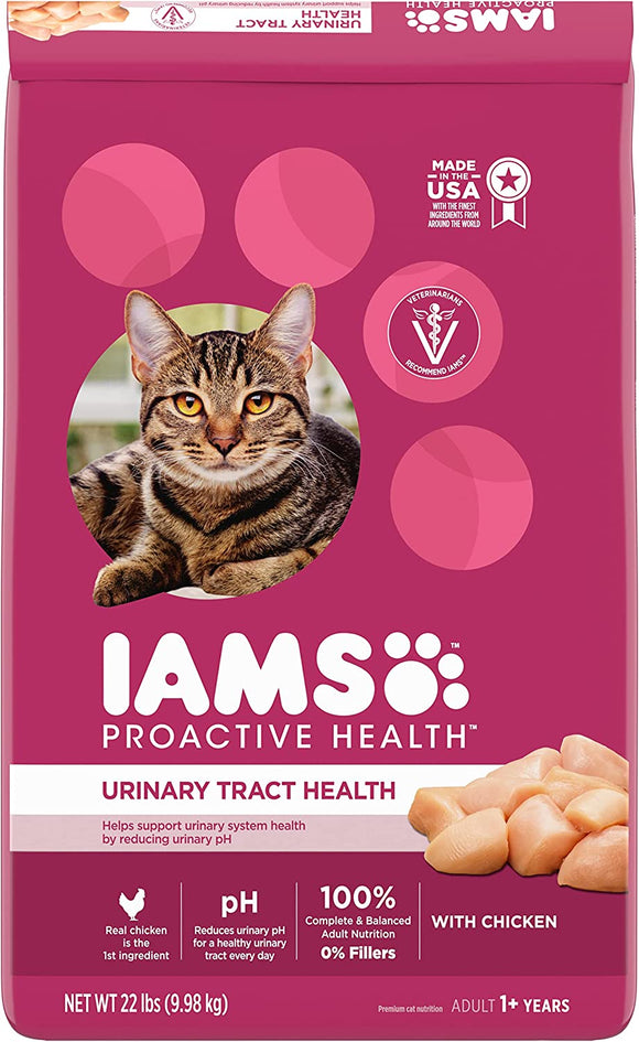 Iams Adult Urinary Tract Healthy Dry Cat Food with Chicken Cat Kibble, 22lb. Bag