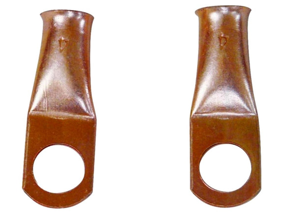 Traveller 1075 Copper Crimping Type Battery Cable Lugs, 1 Pair, Brown Color