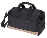 CLC 1165 16" Heavy Duty Polyester BigMouth Black Tote Bag with 22 Pocket, Large
