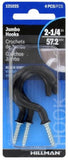 Hillman 121025 Steel Cd Cup Hook Black Vnl 2 1/4 4pk, 121025
