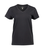 Blue Mountain YKL-9072  Women's Short-Sleeve V-Neck T-Shirt Black, XL