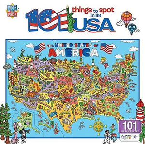 Masterpieces 12422 101 Things to Spot in the USA Jigsaw Puzzle 19" x 14", 101 pc