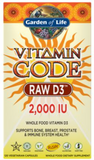 Vitamin Code Raw D3 "2,000 IU of Whole Food Vitamin D3 (120 Vegetarian Capsules)