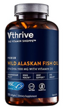 Premium Wild Alaskan Fish Oil with Vitamin D3 - 1,100 MG EPA/DHA (120 Softgels)