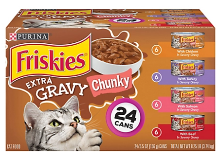 Friskies 5000017172 - Purina Gravy Wet Cat Food Variety pk., Extra Gravy Chunky