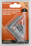 Hardware Essentials 851147 Cd-Double Corner Brace 2 Zinc