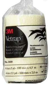 3M 1410BK Vet Bandaging Tape, 4 in. x 5 yd. White 1410W