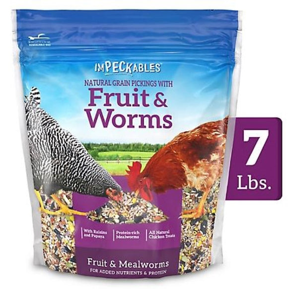 ImPECKables 15080 Fruit and Worms Adult Chicken Natural Grains Treats, 7 lb.