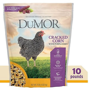 DuMOR 15358 Cracked Corn with Purple Corn Chicken Poultry Feed Supplement, 10 lb