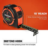 Crescent L1125B-02 Shockforce Nite Eye Tape Measure Matte Black, 1-3/16" x 25 ft