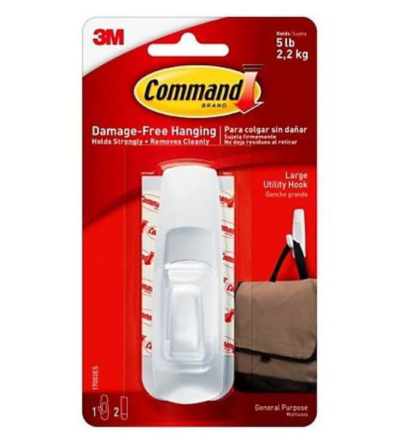 Command 17003ES General Purpose Large Utility Hook White, Up to 5 lbs.