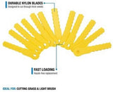 Shakespeare 17256 Push-N-Load Replacement Trimmer Blades Nylon Yellow