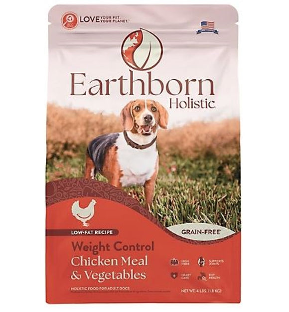 Earthborn Holistic 1750498 Weight Control Chicken Meal Dry Dog Food, 4 lb.