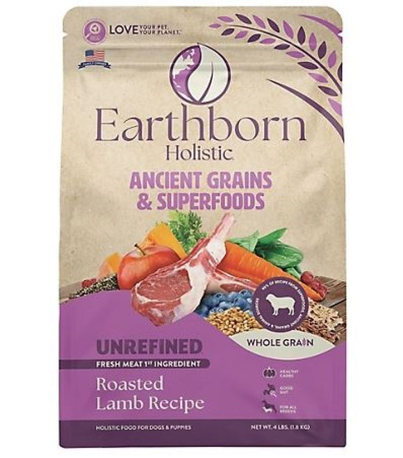 Earthborn Holistic 1750558 Unrefined Roasted Lamb Dry Dog Food, 4 lb.