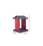 North States 9209 Red-Colored Shed Hanging Hopper Bird Feeder, 4.5 lbs. Capacity