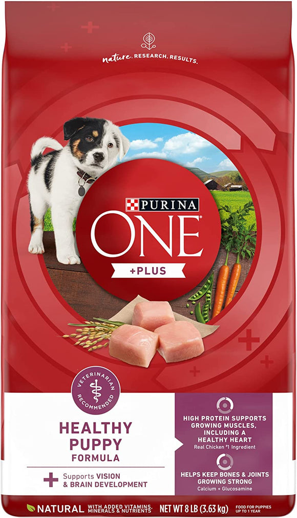 Purina ONE 1780057011 Natural Chicken Healthy Puppy Formula Dry Dog Food, 8 lbs