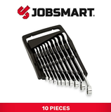JobSmart JS202432 Chrome Alloy Standard Head SAE Combination Wrench Set, 10-pc.