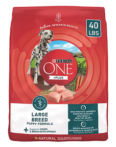 Purina ONE Natural, High Protein, Large Breed Dry Puppy Food, +Plus, 40 lb.