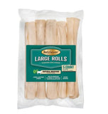 Retriever Large Rolls 10" Natural Beefhide Rawhide Dog Chew Treats - 5 Count