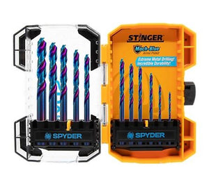 Spyder 19327 Mach-Blue Assorted High-Speed Steel Twist Drill Bit Set, 11 pc.