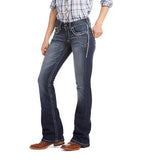 Ariat Women's Slim Fit Mid-Rise REAL Entwined Bootcut Jeans, Marine, Size 28