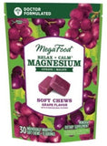 Relax + Calm Magnesium Soft Chews - Citrate & Malate - Grape Flavor (30 Chews)