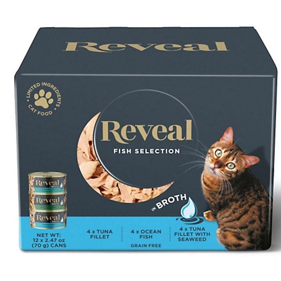 Reveal 1068US-RE Adult Cat Can 12x2.47oz Multipack Fish Selection