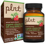 Organic VitaminD3 - 125 MCG (5,000 IU) Whole Food Vitamin - Mixed Berry -30 Tabs