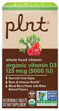 Organic VitaminD3 - 125 MCG (5,000 IU) Whole Food Vitamin - Mixed Berry -30 Tabs