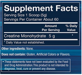 100% Pure Creatine Monohydrate Powder " Unflavored (10.58 oz./60 Servings)