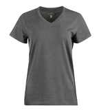 Blue Mountain YKL-9072  Women's Short-Sleeve V-Neck T-Shirt Heather Gray, XL