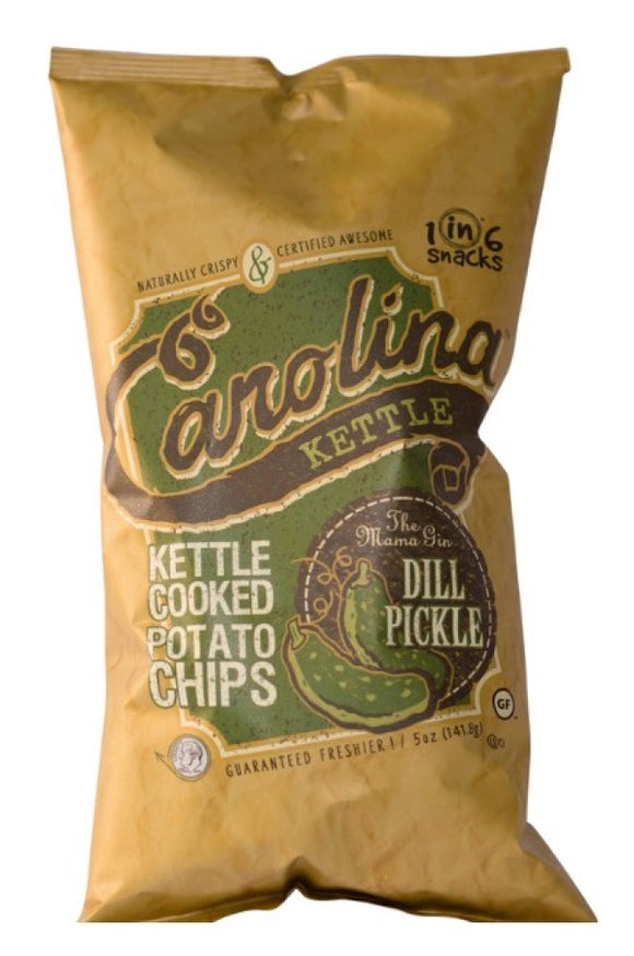 1-in-6 Snacks brand 634 Carolina Kettle Chips Dill Pickle 5 oz. Bag, Pack of 1