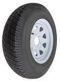 Carry-On Trailer 14 in ST205/75D14 Bias 6-Ply Trailer Tire and White Mod Wheel