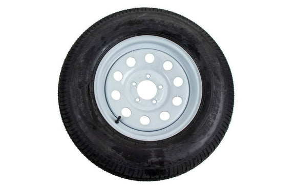 Carry-On Trailer 15in ST205/75D15 Bias 6-Ply Tire and White Wheel 5 Lug on 4.5in