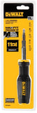 DeWalt DWHT68000 Max Fit 11-in-1 Multi-Bit Screwdriver, Double-Ended Bits, Shaft Storage - Quantity 1