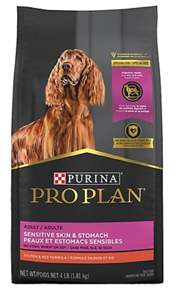 Purina Pro Plan Sensitive Skin & Stomach Salmon & Rice Adult Dry Dog Food 4 lbs