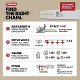 Oregon 20K095B72-21 Steel 20" Chainsaw Guide Bar and Saw Chain Combo, 72 Link