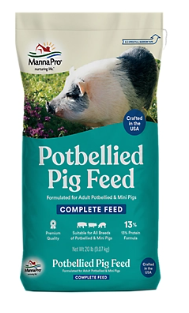 Manna Pro Pot Belly Pig Feed, Complete Nutrition for All Breeds, 20 lb Bag