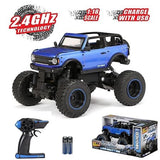 Ford 21849U Scale 1:18 RC 4x4 Heavy Metal Ford Bronco Toy Vehicle Blue