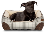 Retriever KP7PY04D-9R6 - Faux Leather Cuddler Pet Bed, 22 x 18in., Gray Plaid